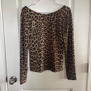 H&M Leopard Print Long Sleeve Top
